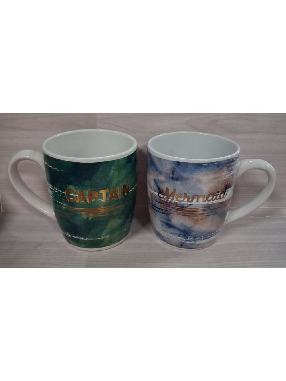 American Atelier Paired Nautical Set "Captain" and "Mermaid" Mugs